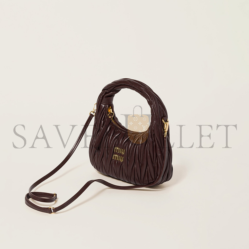 MIU MIU WANDER MATELASSÉ NAPPA LEATHER HOBO BAG 5BC125 (20*17*6cm) MIU MIU WANDER MATELASSÉ NAPPA LEATHER HOBO BAG 5BC125 (20*17*6cm)
